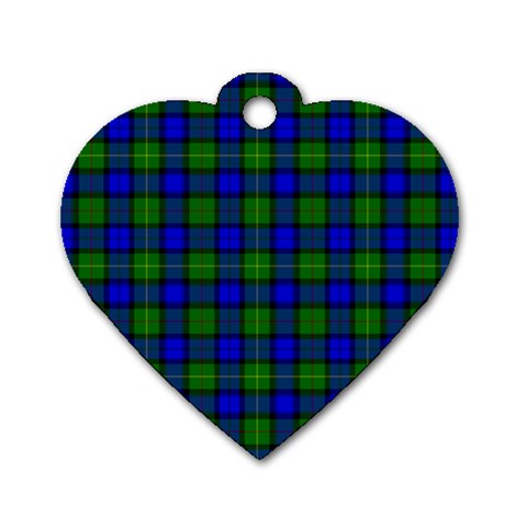 Farquharson Tartan Dog Tag Heart (One Side) from ArtsNow.com Front