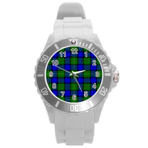Farquharson Tartan Round Plastic Sport Watch (L) from ArtsNow.com Front
