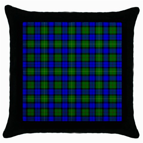 Farquharson Tartan Throw Pillow Case (Black) from ArtsNow.com Front