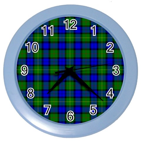 Farquharson Tartan Color Wall Clock from ArtsNow.com Front
