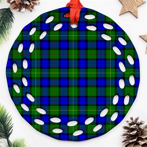 Farquharson Tartan Round Filigree Ornament (Two Sides) from ArtsNow.com Front