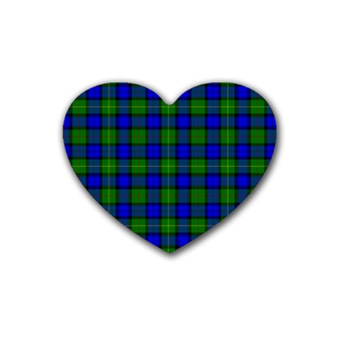 Farquharson Tartan Rubber Coaster (Heart) from ArtsNow.com Front