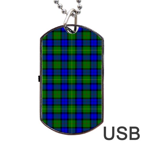Farquharson Tartan Dog Tag USB Flash (Two Sides) from ArtsNow.com Front
