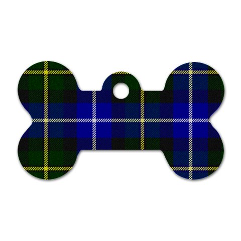 MacNeil of Barra Tartan Dog Tag Bone (Two Sides) from ArtsNow.com Front