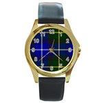 MacNeil of Barra Tartan Round Gold Metal Watch