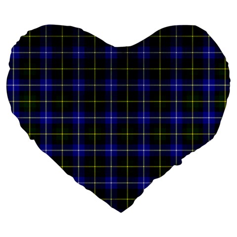 MacNeil of Barra Tartan Large 19  Premium Flano Heart Shape Cushion from ArtsNow.com Front