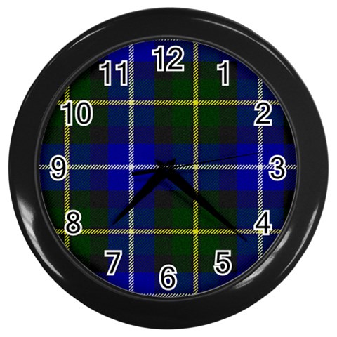 MacNeil of Barra Tartan Wall Clock (Black) from ArtsNow.com Front