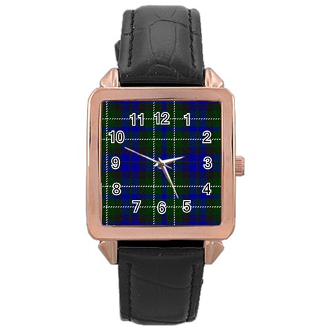 MacNeil of Colonsay Tartan Rose Gold Leather Watch from ArtsNow.com Front