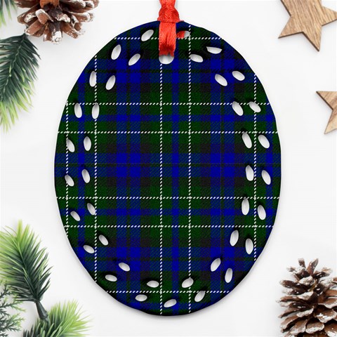 MacNeil of Colonsay Tartan Oval Filigree Ornament (Two Sides) from ArtsNow.com Front