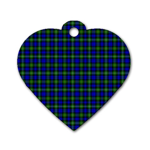 Campbell Tartan Dog Tag Heart (One Side) from ArtsNow.com Front