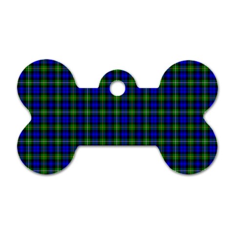 Campbell Tartan Dog Tag Bone (One Side) from ArtsNow.com Front