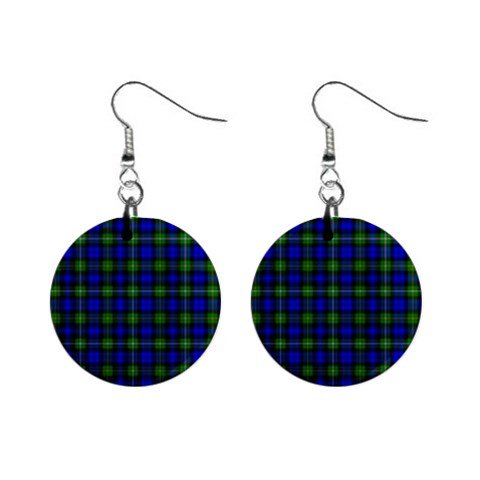 Campbell Tartan 1  Button Earrings from ArtsNow.com Front