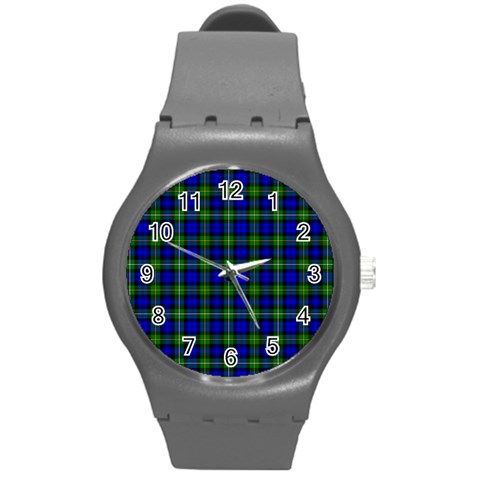 Campbell Tartan Round Plastic Sport Watch (M) from ArtsNow.com Front