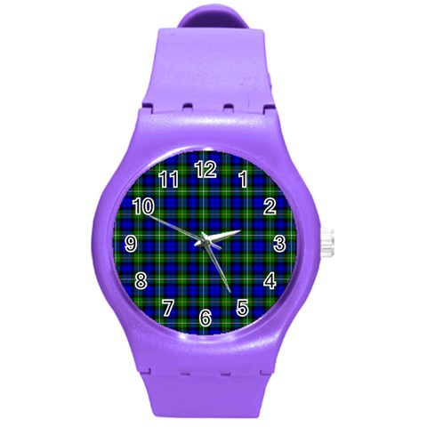 Campbell Tartan Round Plastic Sport Watch (M) from ArtsNow.com Front