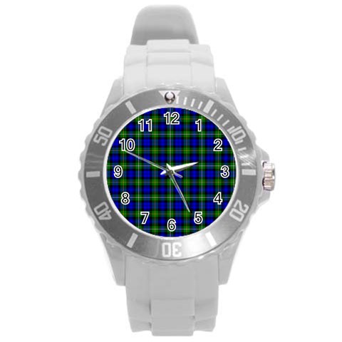 Campbell Tartan Round Plastic Sport Watch (L) from ArtsNow.com Front