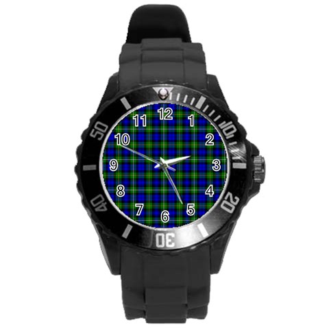 Campbell Tartan Round Plastic Sport Watch (L) from ArtsNow.com Front