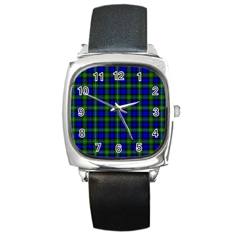 Campbell Tartan Square Metal Watch from ArtsNow.com Front