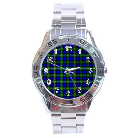Campbell Tartan Stainless Steel Analogue Watch from ArtsNow.com Front