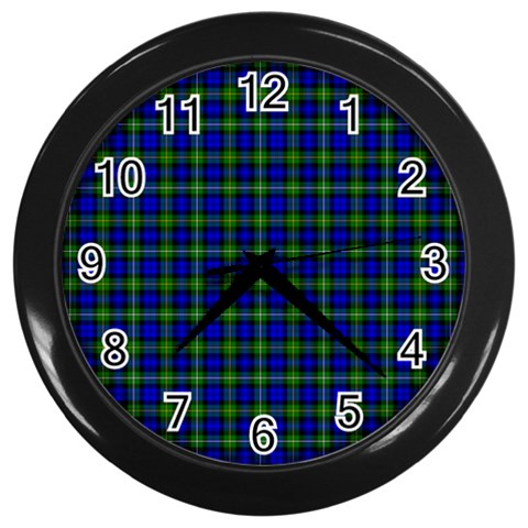 Campbell Tartan Wall Clock (Black) from ArtsNow.com Front