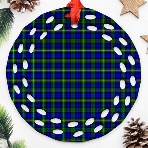 Campbell Tartan Round Filigree Ornament (Two Sides) from ArtsNow.com Front