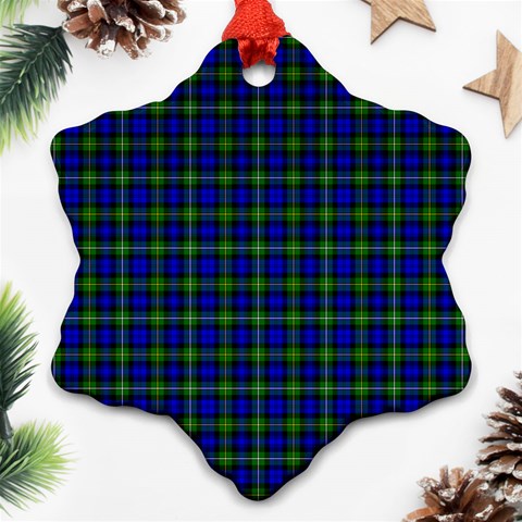 Campbell Tartan Snowflake Ornament (Two Sides) from ArtsNow.com Front