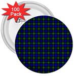 Campbell Tartan 3  Button (100 pack)