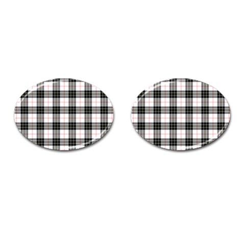MacPherson Tartan Cufflinks (Oval) from ArtsNow.com Front(Pair)