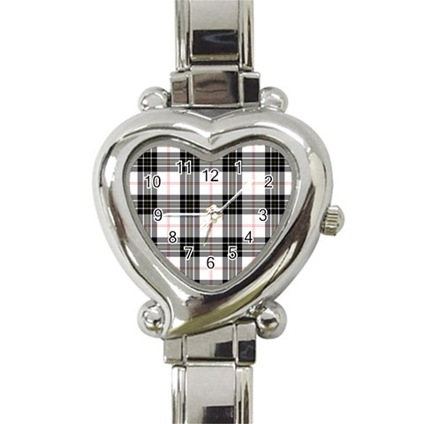 MacPherson Tartan Heart Italian Charm Watch from ArtsNow.com Front