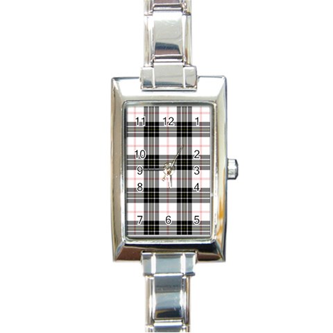 MacPherson Tartan Rectangle Italian Charm Watch from ArtsNow.com Front
