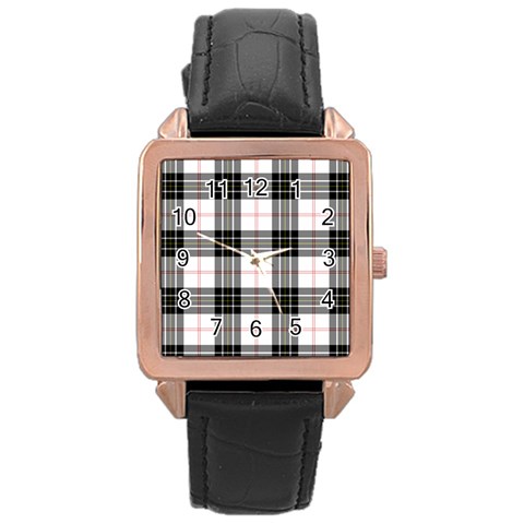 MacPherson Tartan Rose Gold Leather Watch from ArtsNow.com Front