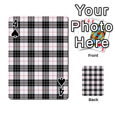 MacPherson Tartan Playing Cards 54 Designs from ArtsNow.com Front - Spade4