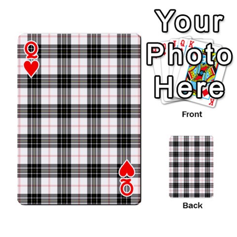 Queen MacPherson Tartan Playing Cards 54 Designs from ArtsNow.com Front - HeartQ
