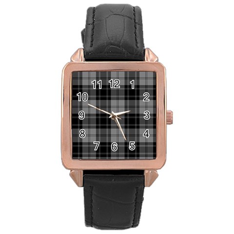 Douglas Tartan Rose Gold Leather Watch from ArtsNow.com Front