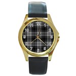 Douglas Tartan Round Gold Metal Watch