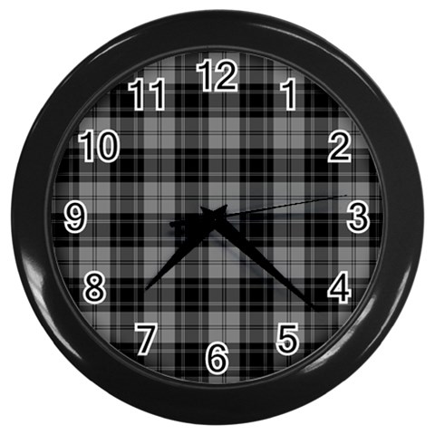 Douglas Tartan Wall Clock (Black) from ArtsNow.com Front