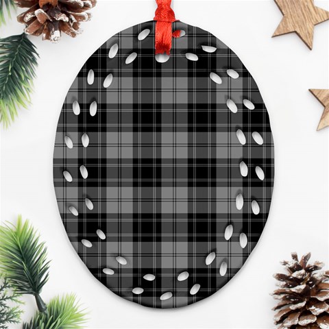 Douglas Tartan Oval Filigree Ornament (Two Sides) from ArtsNow.com Front