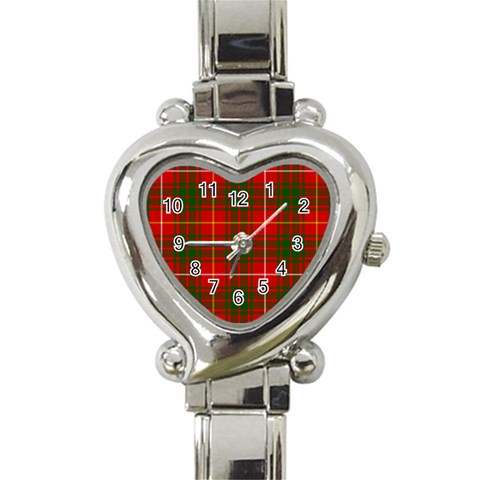 Bruce Tartan Heart Italian Charm Watch from ArtsNow.com Front