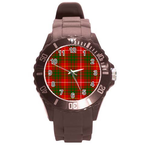 Bruce Tartan Round Plastic Sport Watch (L) from ArtsNow.com Front