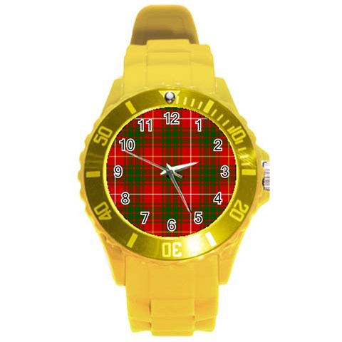 Bruce Tartan Round Plastic Sport Watch (L) from ArtsNow.com Front