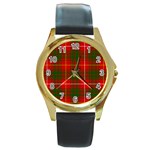 Bruce Tartan Round Gold Metal Watch