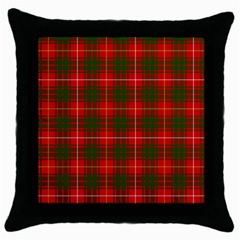 Bruce Tartan Throw Pillow Case (Black) from ArtsNow.com Front