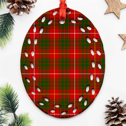 Bruce Tartan Ornament (Bell) Ornament (Oval Filigree) from ArtsNow.com Front