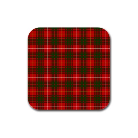 Bruce Tartan Rubber Square Coaster (4 pack) from ArtsNow.com Front