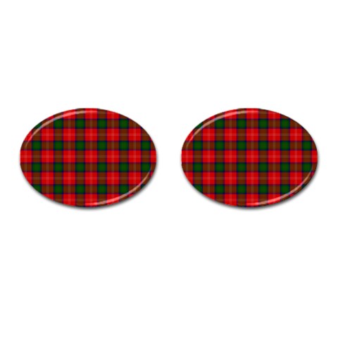 Chisholm Tartan Cufflinks (Oval) from ArtsNow.com Front(Pair)