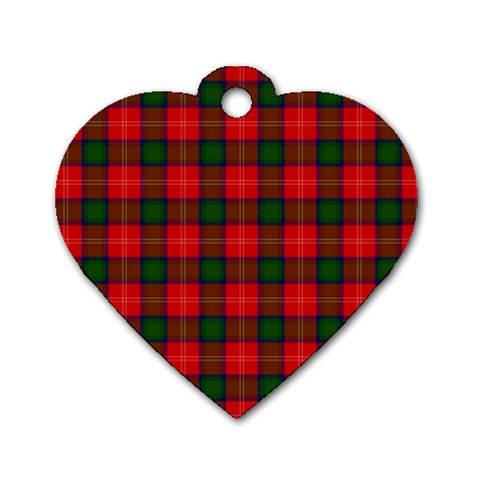 Chisholm Tartan Dog Tag Heart (Two Sides) from ArtsNow.com Front