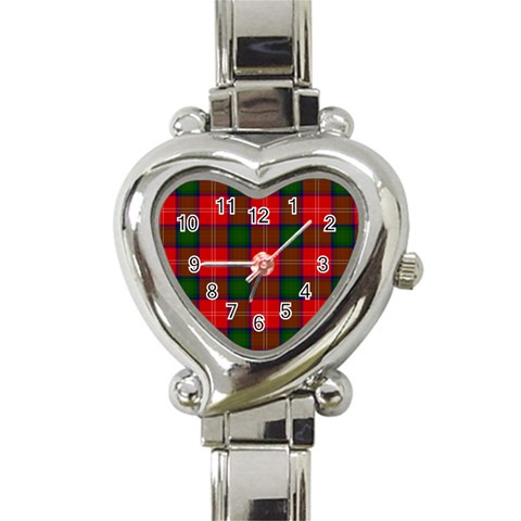 Chisholm Tartan Heart Italian Charm Watch from ArtsNow.com Front