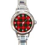 Chisholm Tartan Round Italian Charm Watch