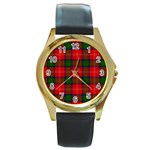 Chisholm Tartan Round Gold Metal Watch