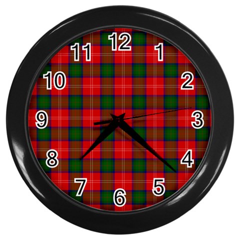Chisholm Tartan Wall Clock (Black) from ArtsNow.com Front