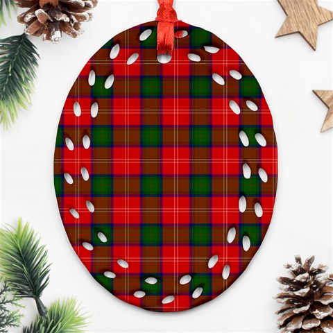 Chisholm Tartan Oval Filigree Ornament (Two Sides) from ArtsNow.com Back